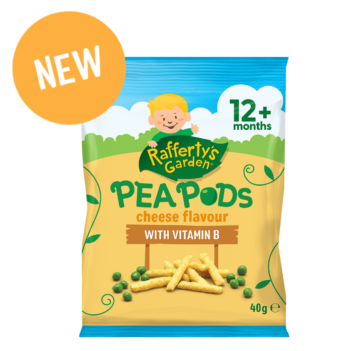 cheese flavoured pea pod baby food snack for 12 month olds