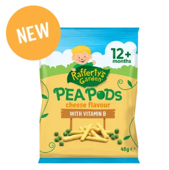 cheese flavoured pea pod baby food snack for 12 month olds