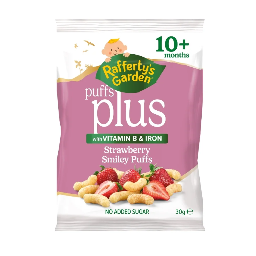 Puffs Plus Strawberry Smiley Puffs 10m+ 30g