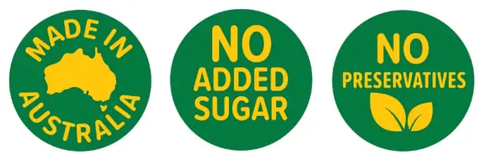 Made in Australia - No Added Sugar - No Preservatives